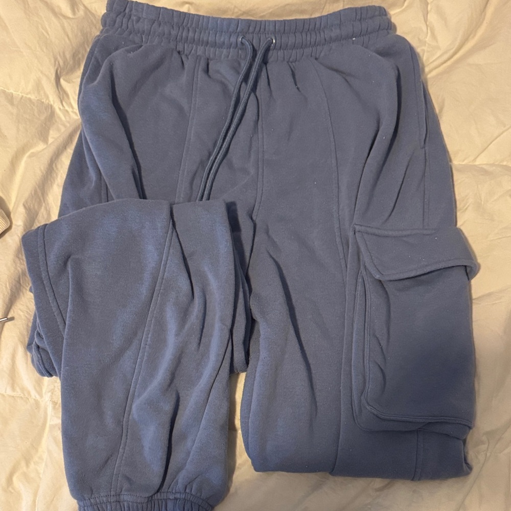 Blue Cargo Sweatpants